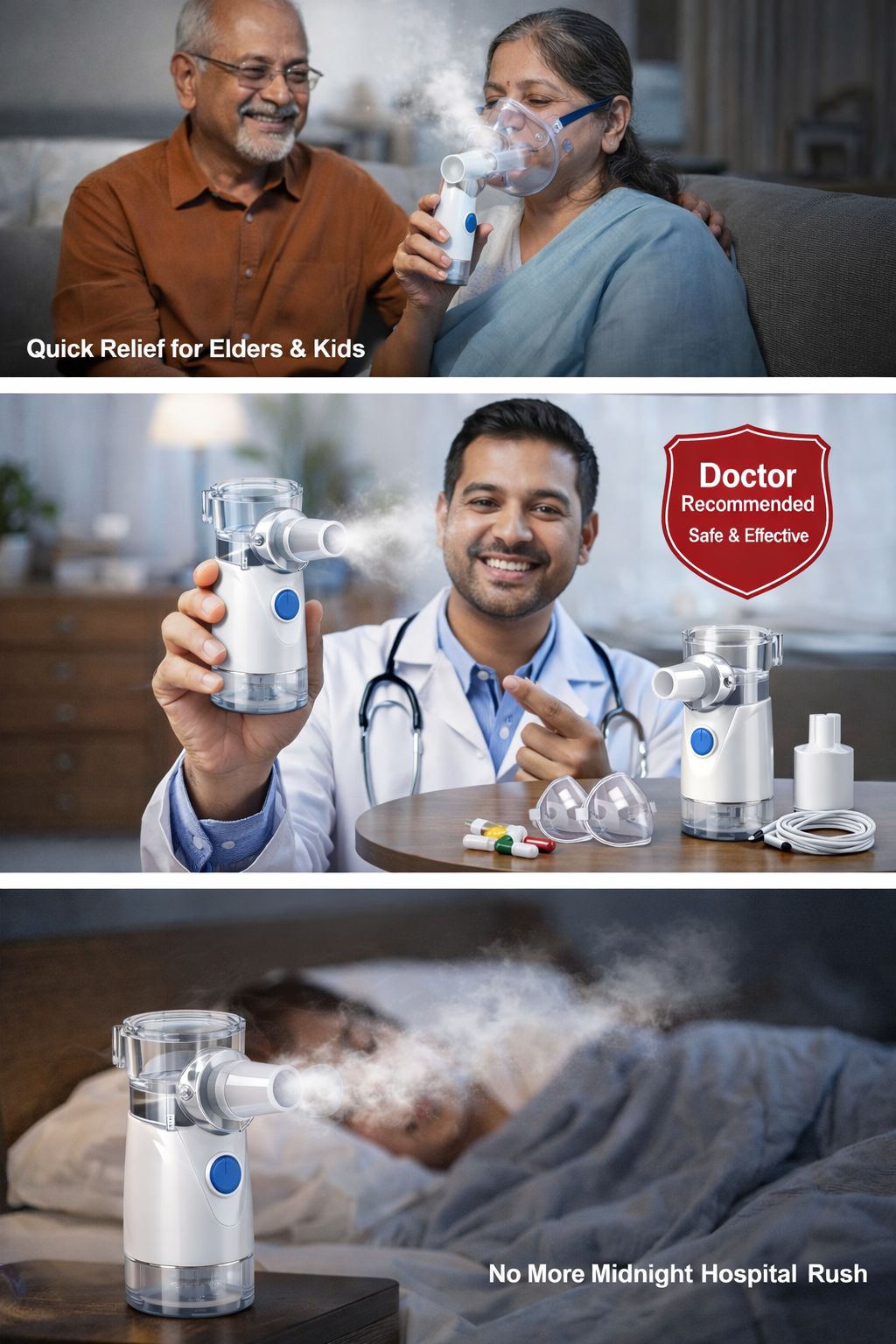 Mini Handheld Nebulizer for Kids & Adults – USB Rechargeable, Ultra Silent Breathing Relief Machine